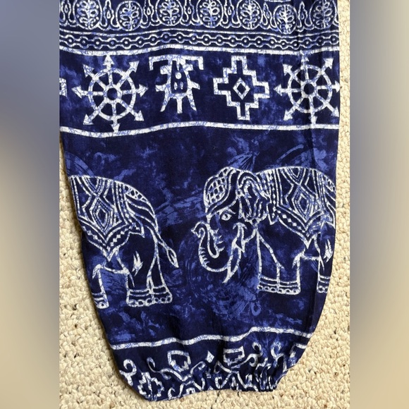 The Elephant Flowy Harem Pants (Thai Street Wear)Hi-Waist w Elastic Ankle 2 PAIR - Picture 6 of 8